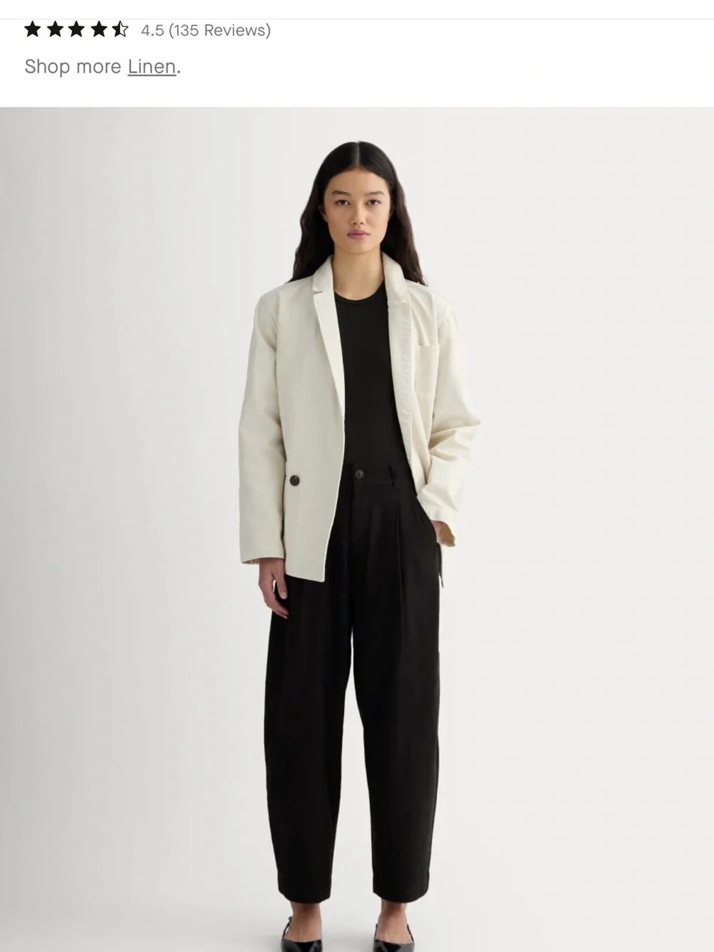 Everlane THE EVERYWHERE PANT IN STRETCH LINEN in black. Worn once. Dry cleaned.